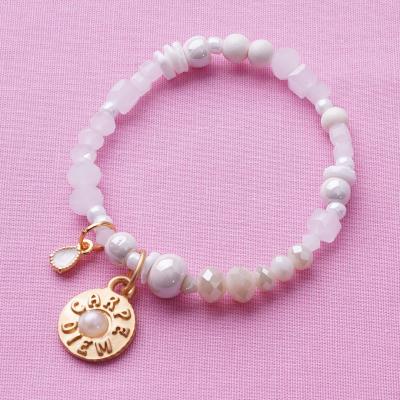 Preview: WhiteSands GoldShiny, Edelstein Armband